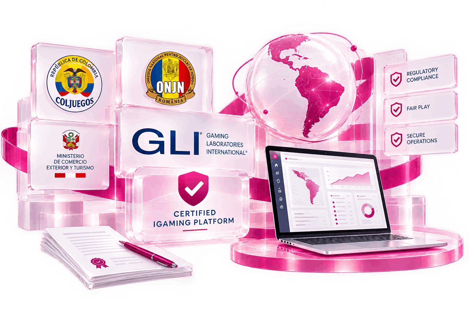 GLI certified iGaming platform certification badge