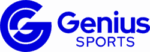 Genius Sports logo with a blue circular “G” symbol and blue lettering on a transparent background.