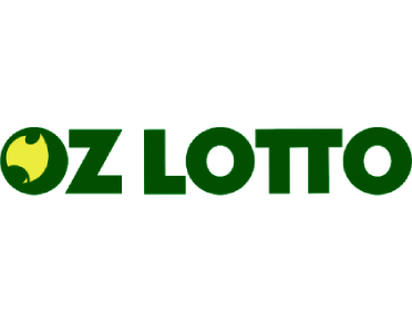 Oz Lotto logo with a red stylized four-leaf symbol and green lettering.